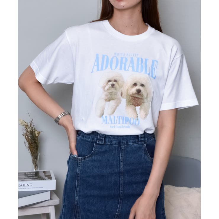 アニマルプリントTシャツ DOGプリント[品番：RADM0002313