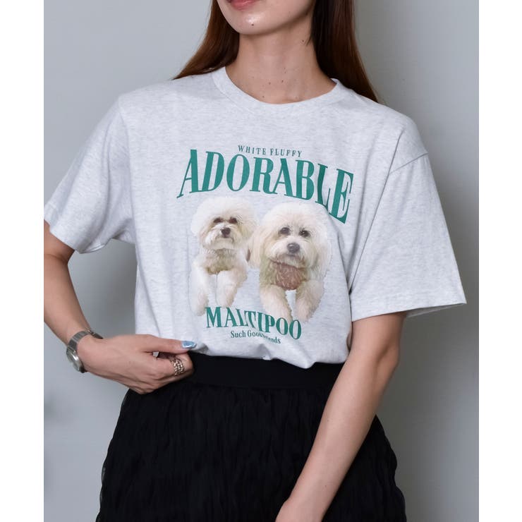 オートミール | アニマルプリントTシャツ DOGプリント | ＆soiree