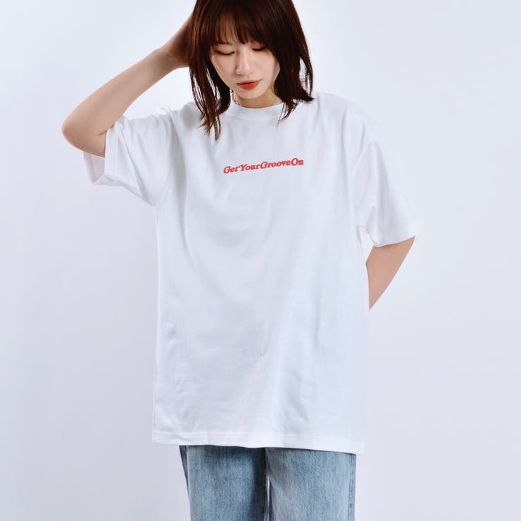 ライトブルー】グラフィックロゴプリントTシャツ 発泡プリント[品番