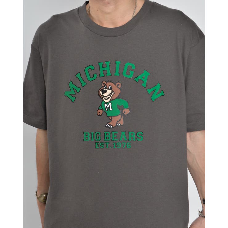 チャコール | MICHIGANクマプリントTシャツ | ＆soiree