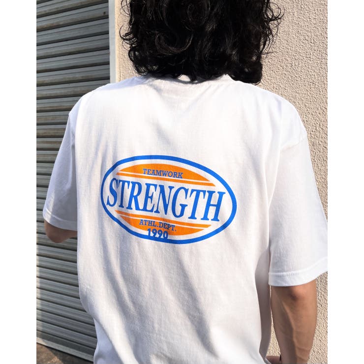 ホワイト | STRENGTHオーバルロゴTシャツ(半袖) | MODISH GAZE