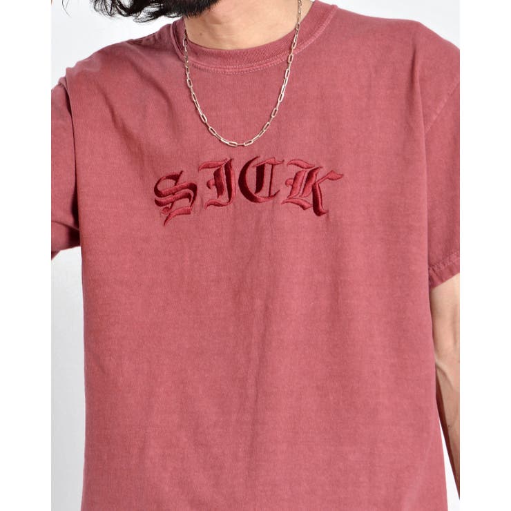 ピグメントSICK刺繍Tシャツ(半袖)[品番：RADM0005580]｜MODISH