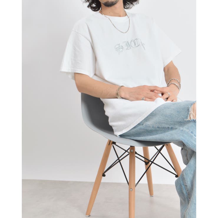 ピグメントSICK刺繍Tシャツ(半袖)[品番：RADM0005580]｜MODISH