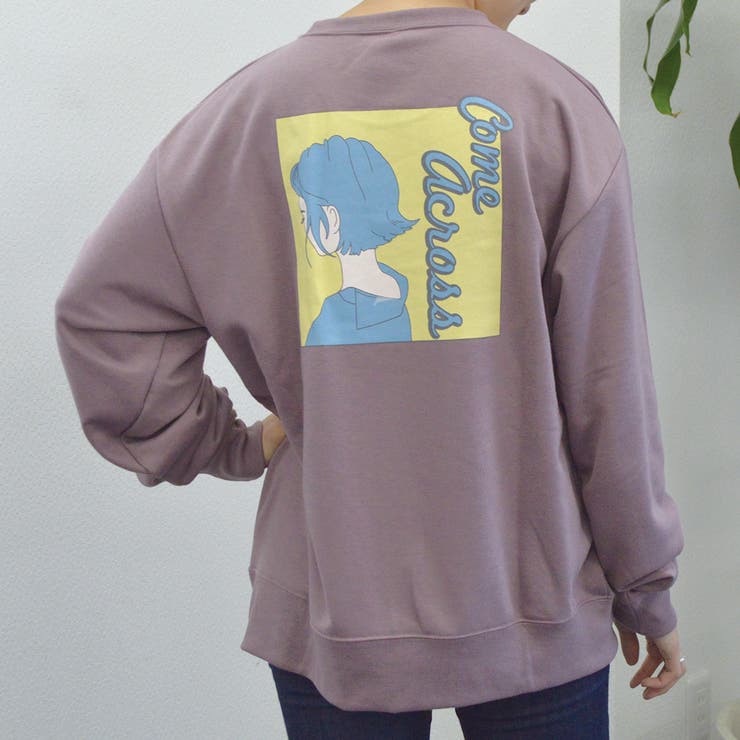 D.ラベンダー | BIGプルオーバー(ガール イラスト) トレーナー | ＆soiree