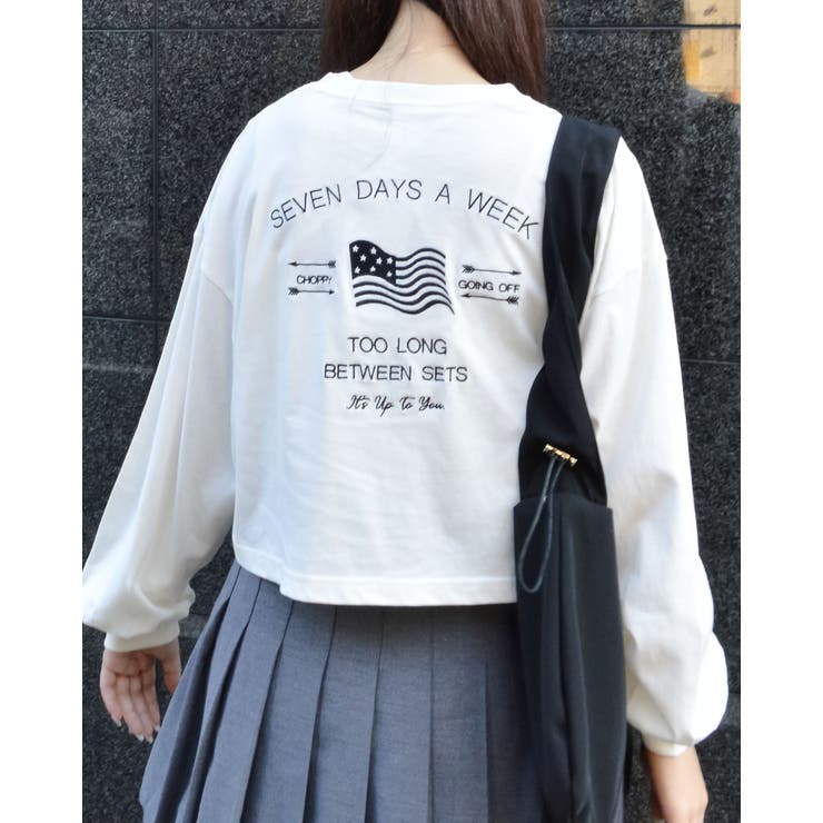アメリカンフラッグクロップド丈ロンT | ＆soiree | 詳細画像4 