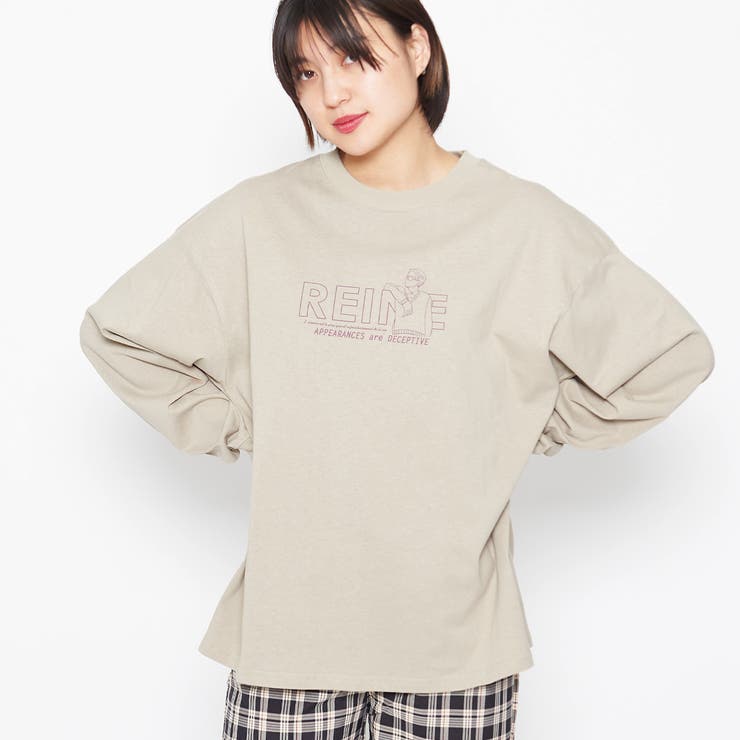 グレージュ | ロゴおじさんプリントロンT 秋冬 長袖 | ＆soiree