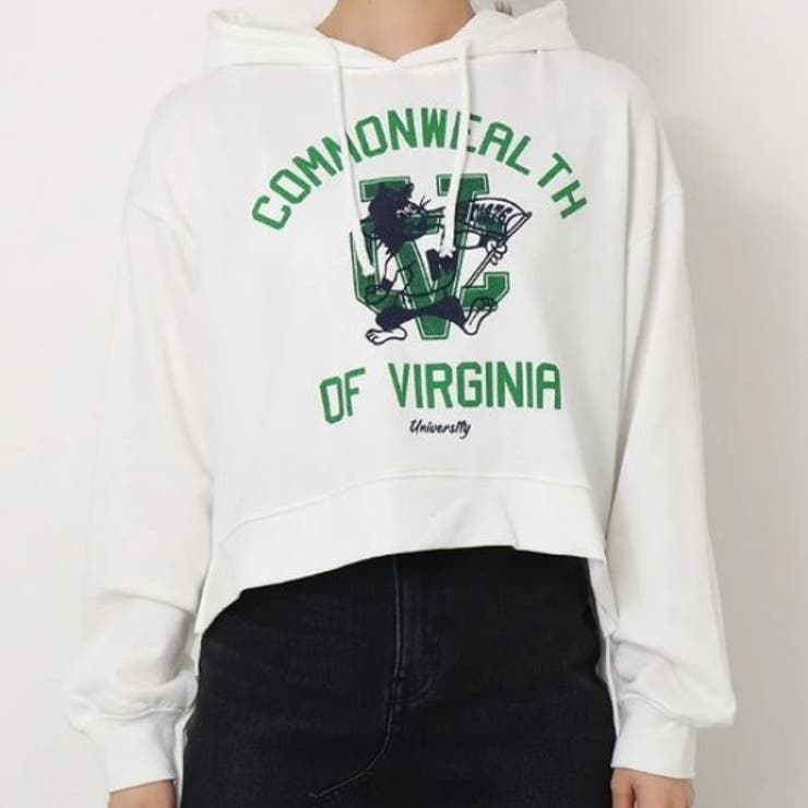 オフホワイト | カレッジクロップドパーカー レディース クロップド丈 | ＆soiree