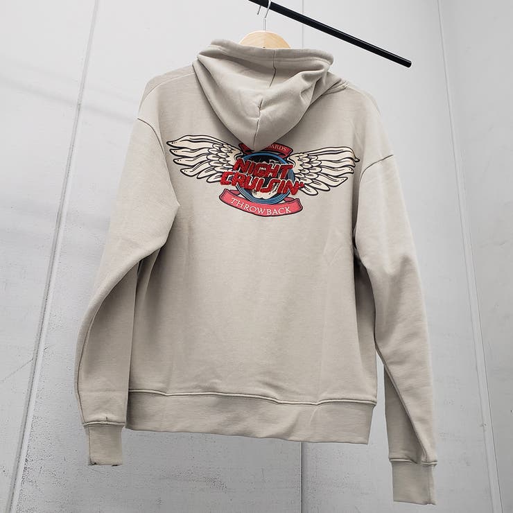 グレージュ | ウイングさがら刺繍バックプリントパーカー 長袖 プリント | ＆soiree