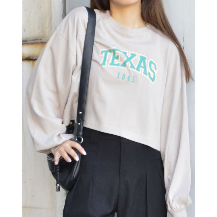 ベージュ | カレッジロゴクロップドロンT  | ＆soiree