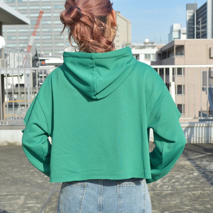 袖スリットクロップドパーカー 肘出し 肘開き | ＆soiree | 詳細画像5 