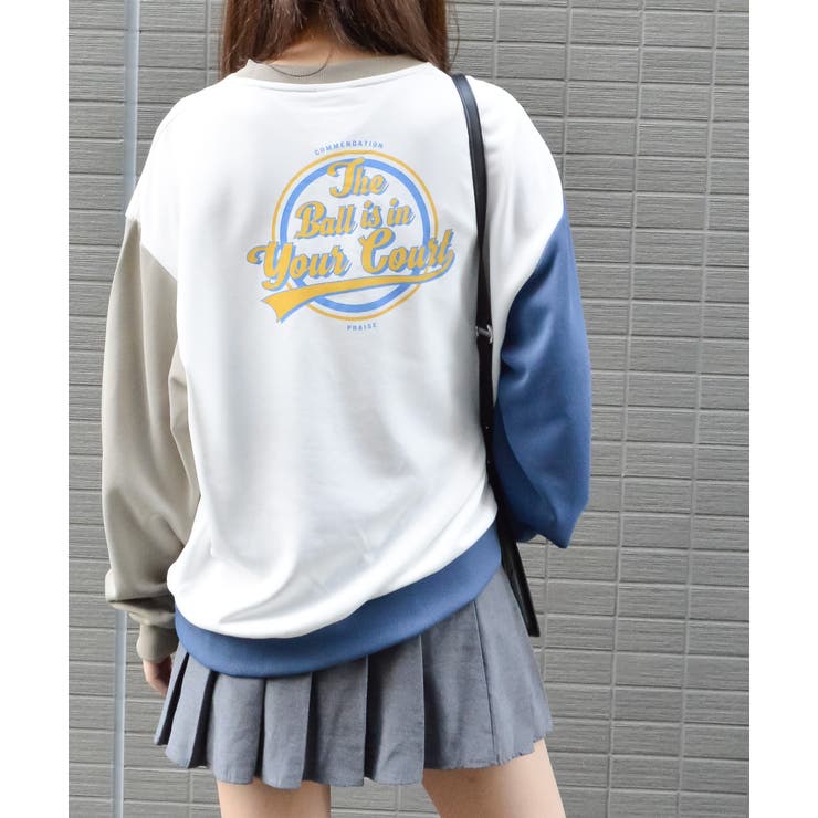 バックサークルレトロプリントトレーナー | ＆soiree | 詳細画像1 