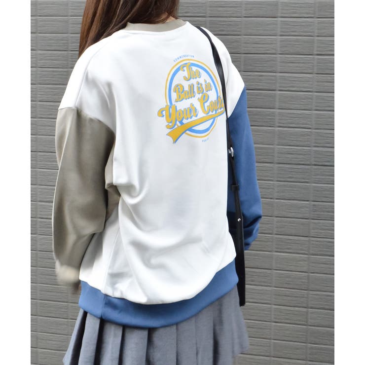 バックサークルレトロプリントトレーナー | ＆soiree | 詳細画像4 