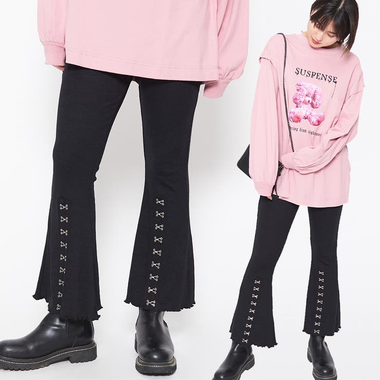 テレコフレアパンツ ロングパンツ レディース | ＆soiree | 詳細画像1 