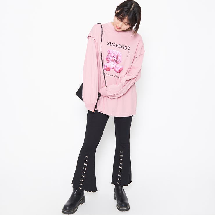 テレコフレアパンツ ロングパンツ レディース | ＆soiree | 詳細画像3 