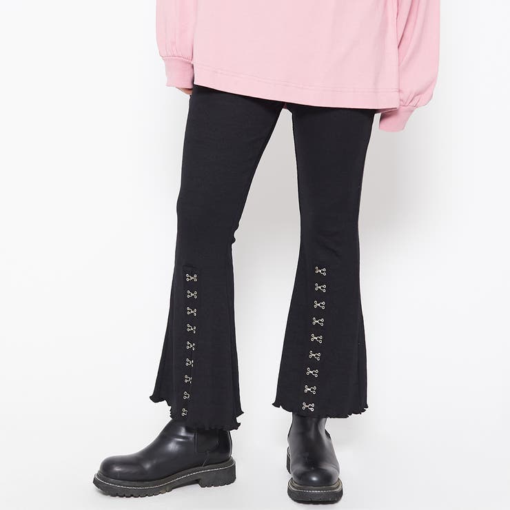 ブラック | テレコフレアパンツ ロングパンツ レディース | ＆soiree