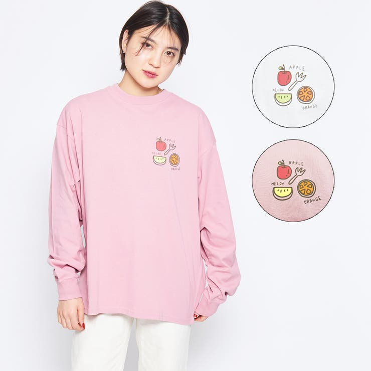 韓国系フルーツプリントＴシャツ フルーツ柄 プリントTシャツレディース
