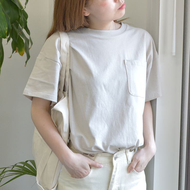 ポケット付き Uネック Tシャツ(無地) | ＆soiree | 詳細画像2 