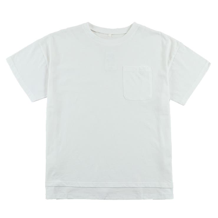 ホワイト | ポケット付き Uネック Tシャツ(無地) | ＆soiree