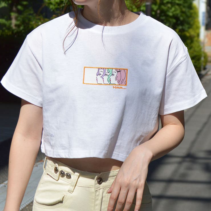 SHEIN Tシャツクロップド丈 韓国系 ストリート系 - Tシャツ