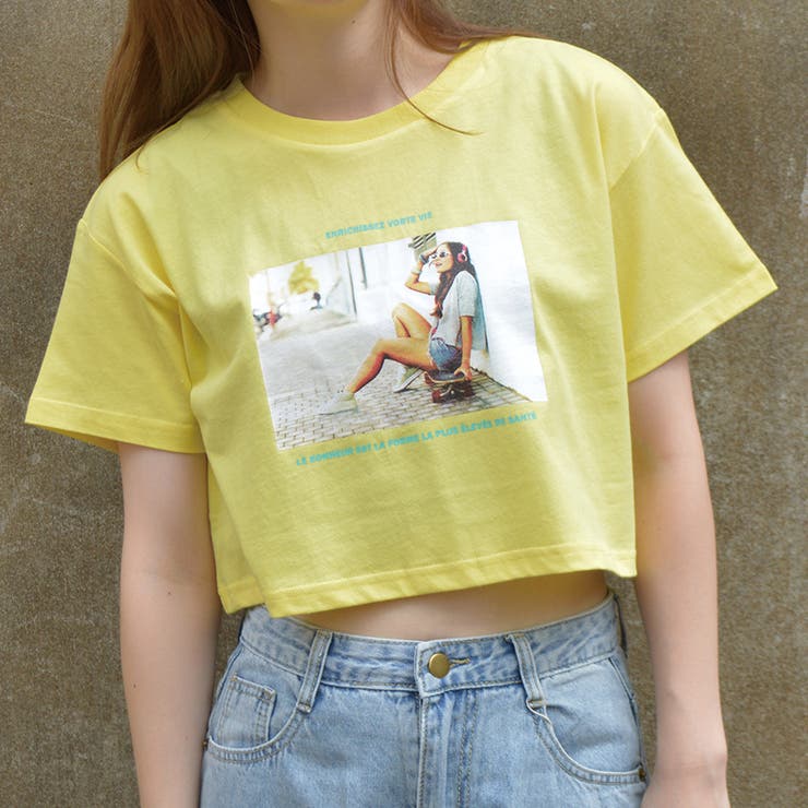 ショート丈Tシャツ(ガールフォト) プリントTシャツ 半袖 | ＆soiree | 詳細画像9 