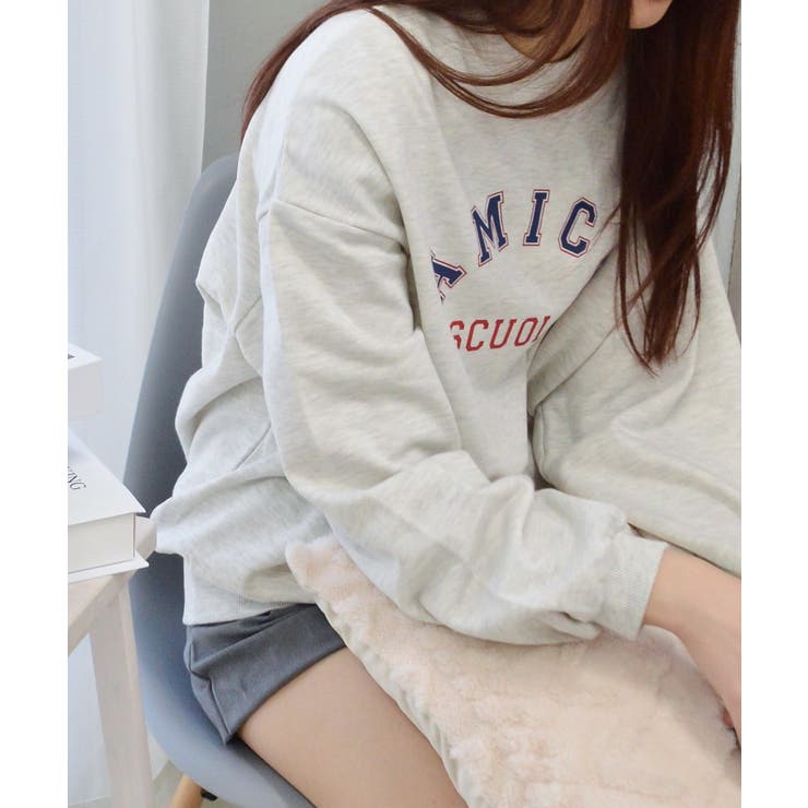 AMICOプリントビッグスウェットトレーナー 春 オーバーサイズ | ＆soiree | 詳細画像2 