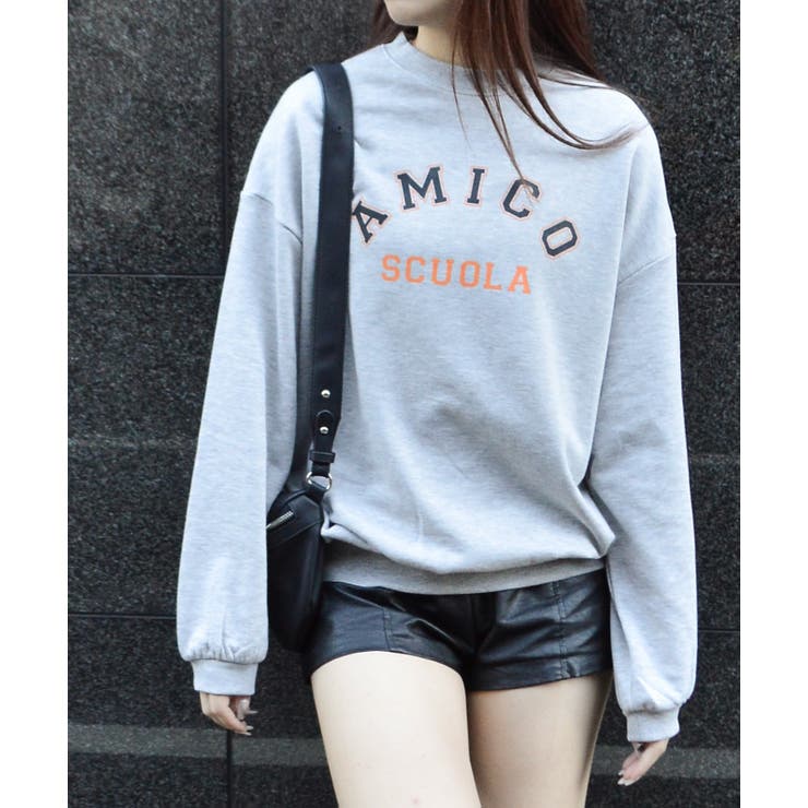 AMICOプリントビッグスウェットトレーナー 春 オーバーサイズ | ＆soiree | 詳細画像8 