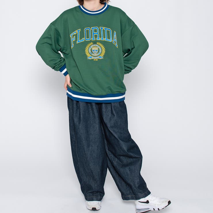 サテン刺繍ビッグスウェットトレーナー 春 オーバーサイズ | ＆soiree | 詳細画像5 