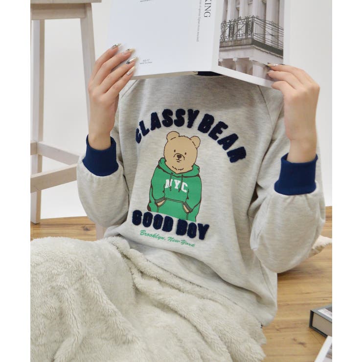 ベアプリントラグランスウェット | ＆soiree | 詳細画像6 