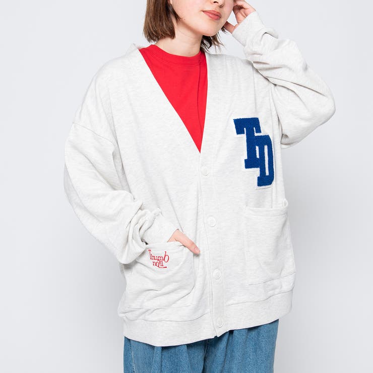 白杢 | ワッペン付きカーディガン 新作 春 | ＆soiree