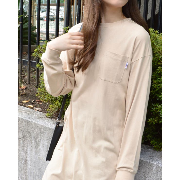 ベージュ | USAコットン ロンTワンピース | ＆soiree