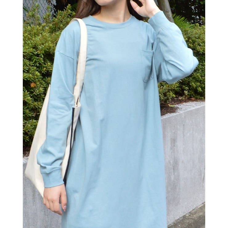 クスミブルー | USAコットン ロンTワンピース | ＆soiree