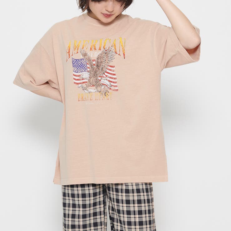 ベビーピンク | AMERICANプリント ピグメントＴシャツ | ＆soiree