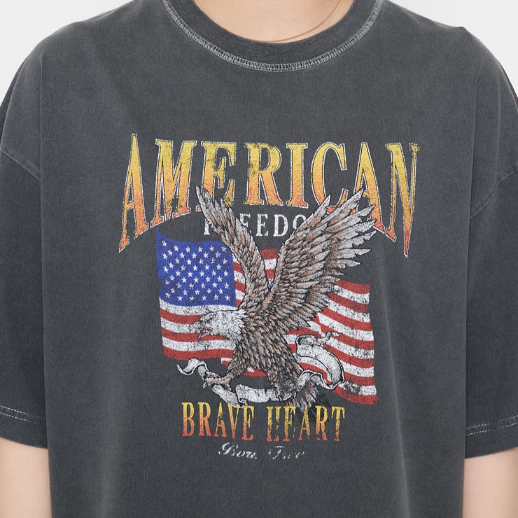 EAGLE USA U.S.ARMY プリントTシャツ USA製 メンズL /eaa340156LARGE着丈
