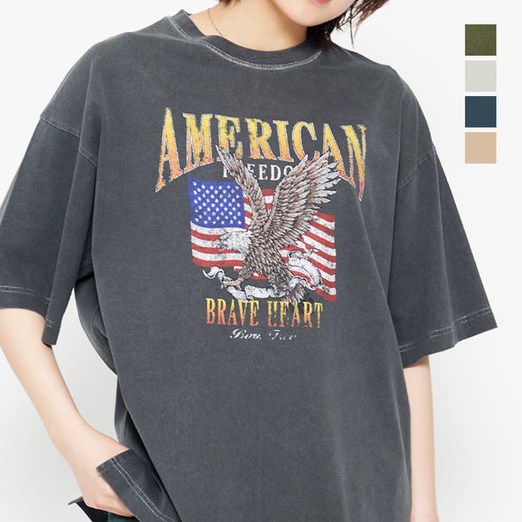 AMERICANイーグルプリント ピグメントＴシャツ[品番：RADM0000956 ...