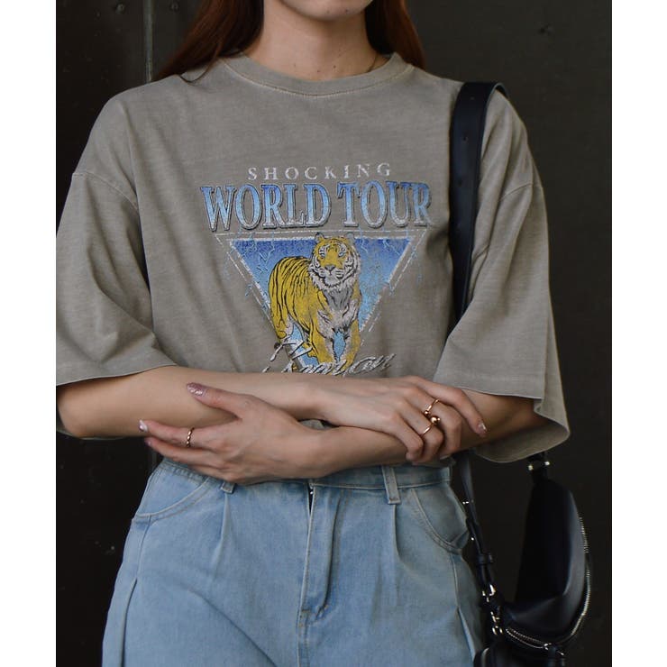 World Tourタイガープリント ピグメントＴシャツ | ＆soiree | 詳細画像19 