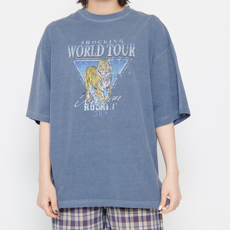 ネイビー | World Tourタイガープリント ピグメントＴシャツ | ＆soiree