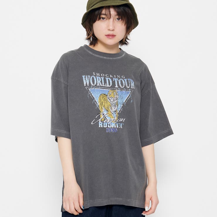 チャコール | World Tourタイガープリント ピグメントＴシャツ | ＆soiree