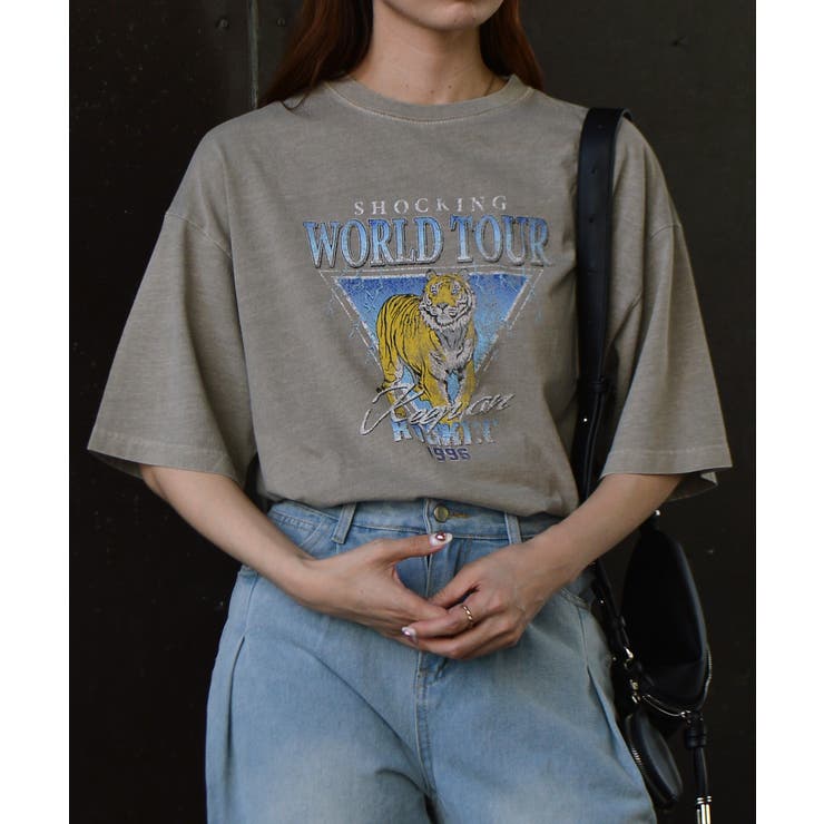グレージュ | World Tourタイガープリント ピグメントＴシャツ | ＆soiree