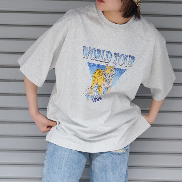 白杢 | World Tourタイガープリント ピグメントＴシャツ | ＆soiree