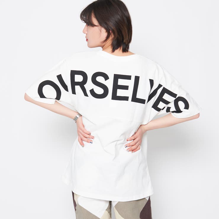 ホワイト | バックロゴドルマンTシャツ | ＆soiree