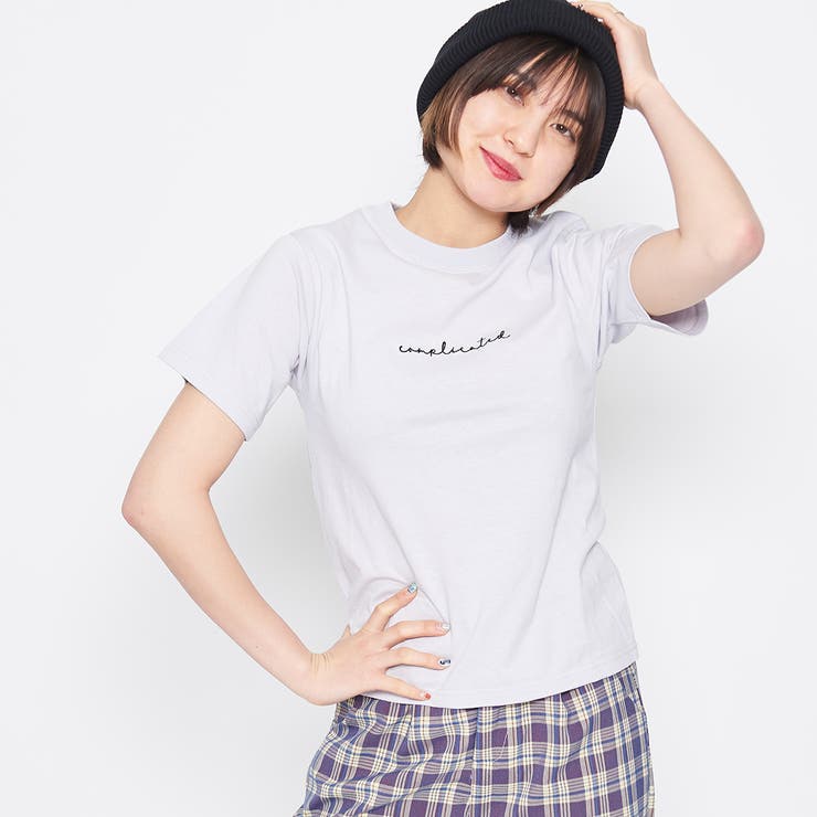 ラベンダー | Complicated刺繍ロゴTシャツ | ＆soiree