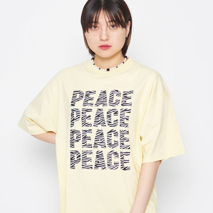 ゼブラPEACEロゴTシャツ[品番：RADM0000865]｜＆soiree（アンドソワレ）のレディースファッション通販｜SHOPLIST（ショップリスト）