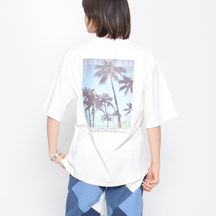 ホワイト | CaliforniaバックフォトプリントＴシャツ | ＆soiree