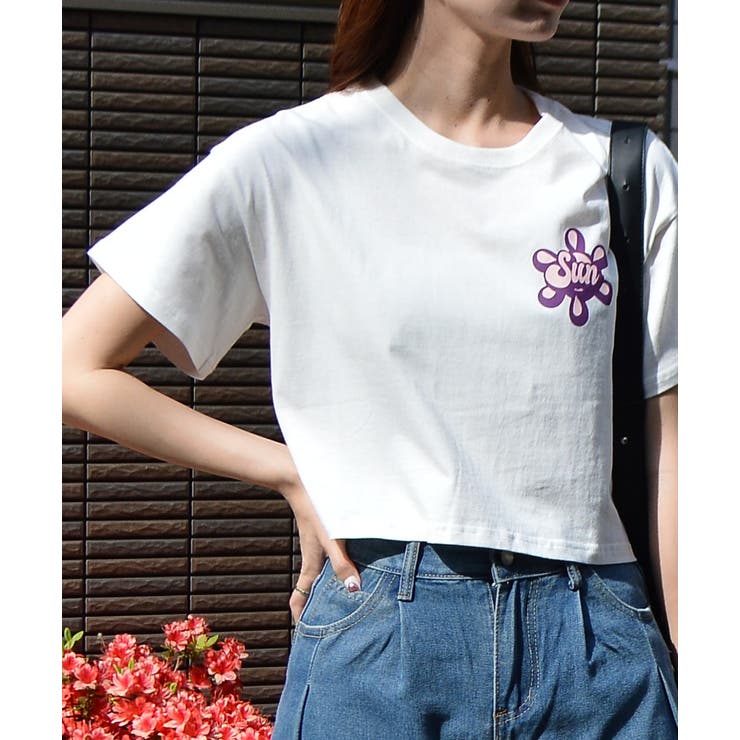 ポップカラーTシャツ ショート丈トップス[品番:RADM0000920 ポップカラーTシャツ ショート丈トップス[品番:RADM0000920