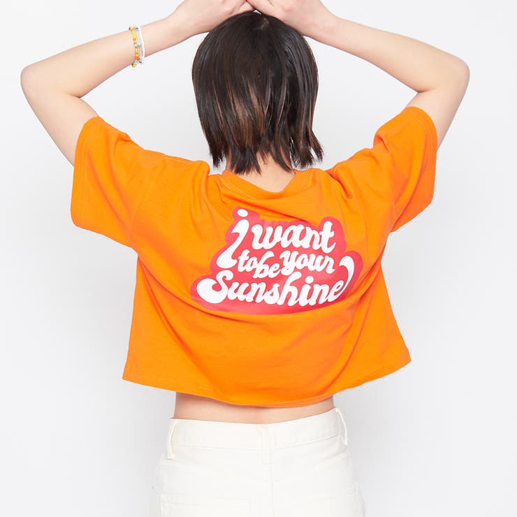 オレンジ | ポップカラーTシャツ ショート丈トップス | ＆soiree