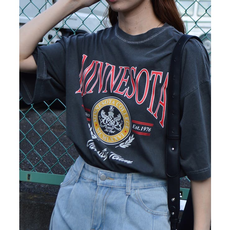 MINESOTAカレッジロゴ ピグメントTシャツ[品番：RADM0000925