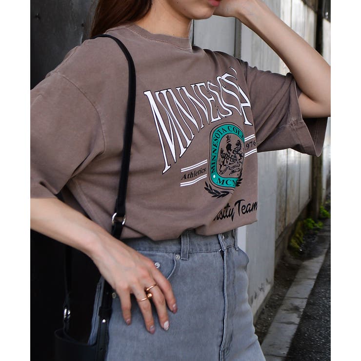 MINESOTAカレッジロゴ ピグメントTシャツ[品番：RADM0000925
