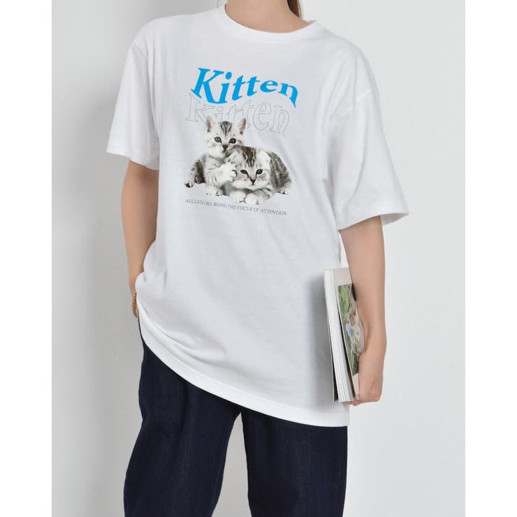 kitten猫プリント Tシャツ[品番：RADM0005583]｜＆soiree（アンドソワレ）のレディースファッション通販｜SHOPLIST（ショップリスト）