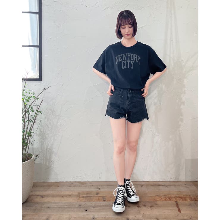 シンゾーン　カレッジロゴプリントTシャツ ANGIE tシャツ GILDAN カレッジロゴ オーバーサイズ プリント T