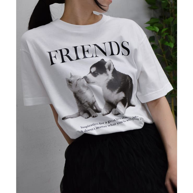 ホワイト | FRIENDS シートプリントTシャツ | ＆soiree